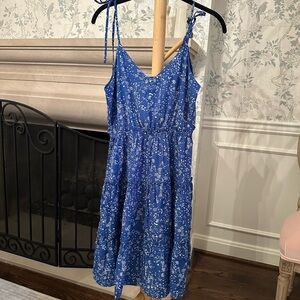 Pinch Blue and White Floral V-Neck Dress